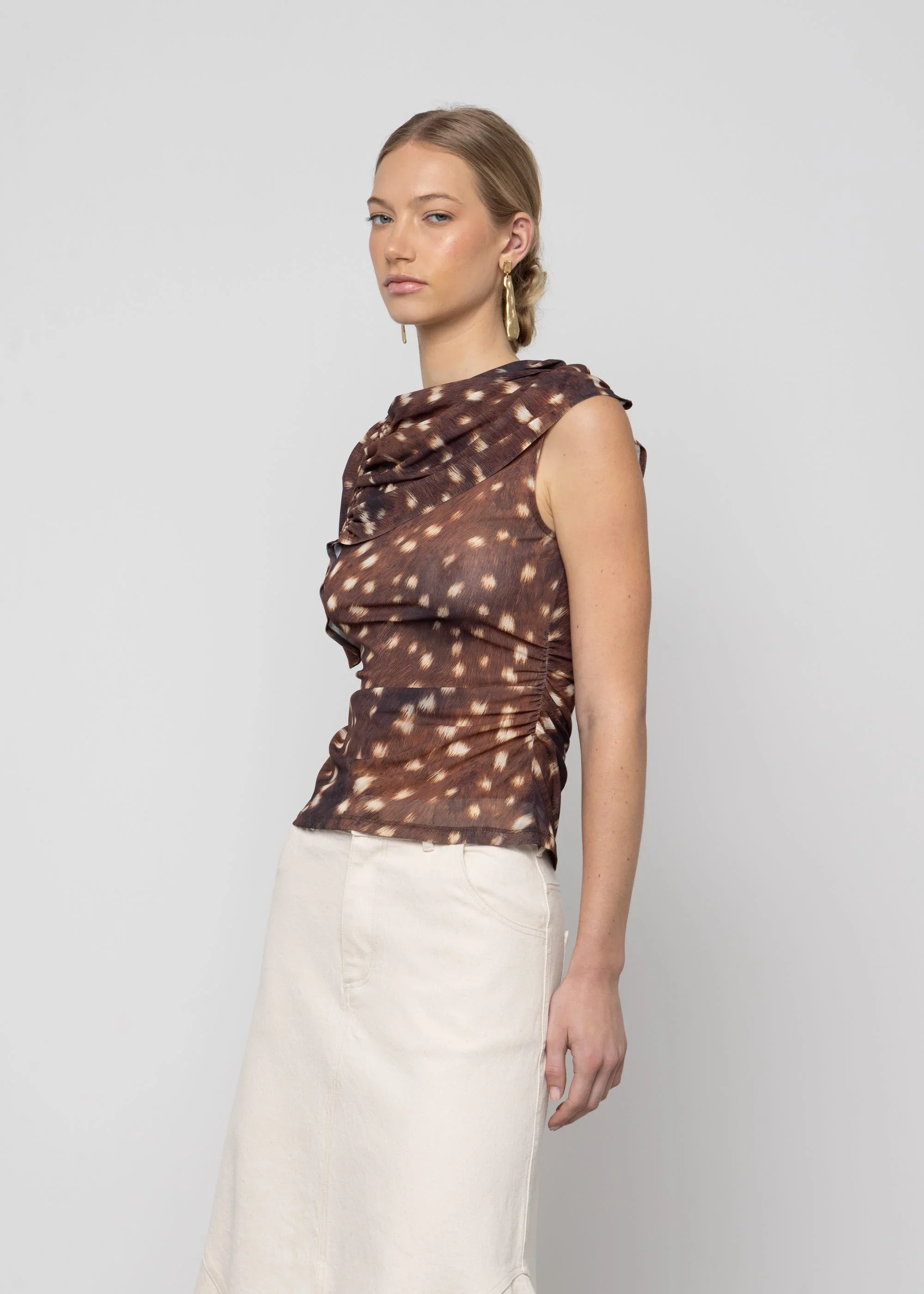 Esthe_Draped_Printed_Top_Deer_Print_Deerskin_Brown_2.webp