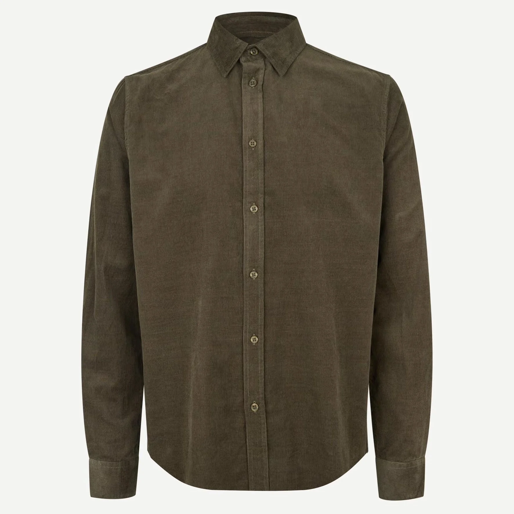 Samsoe_Saliam_Shirt_Forest_Night_Olive_Army_Green_Corduroy_1.jpeg