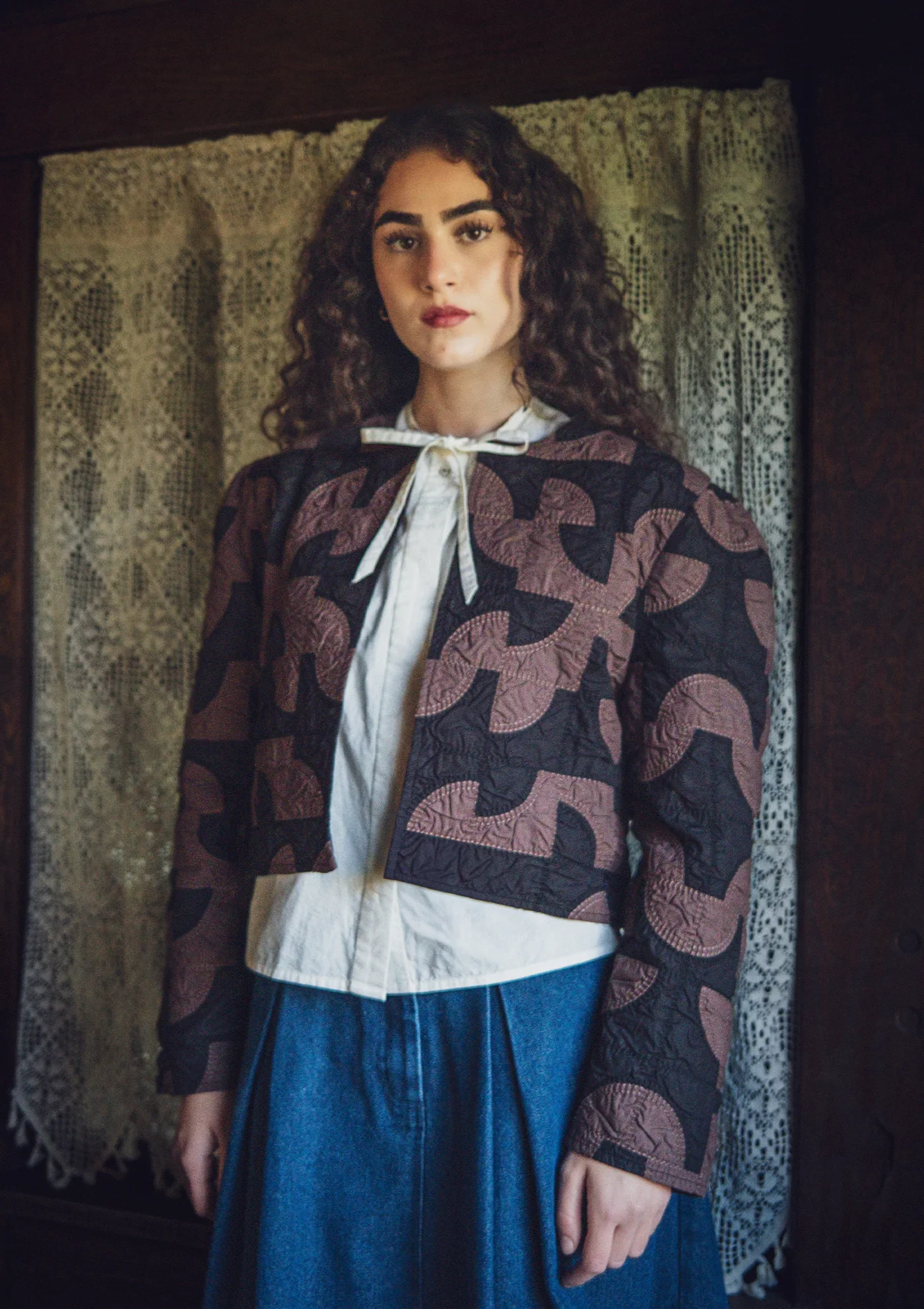 Bel_Kazan_Gloria_Quilted_Jacket_Brown_Black_Geometric_1.webp