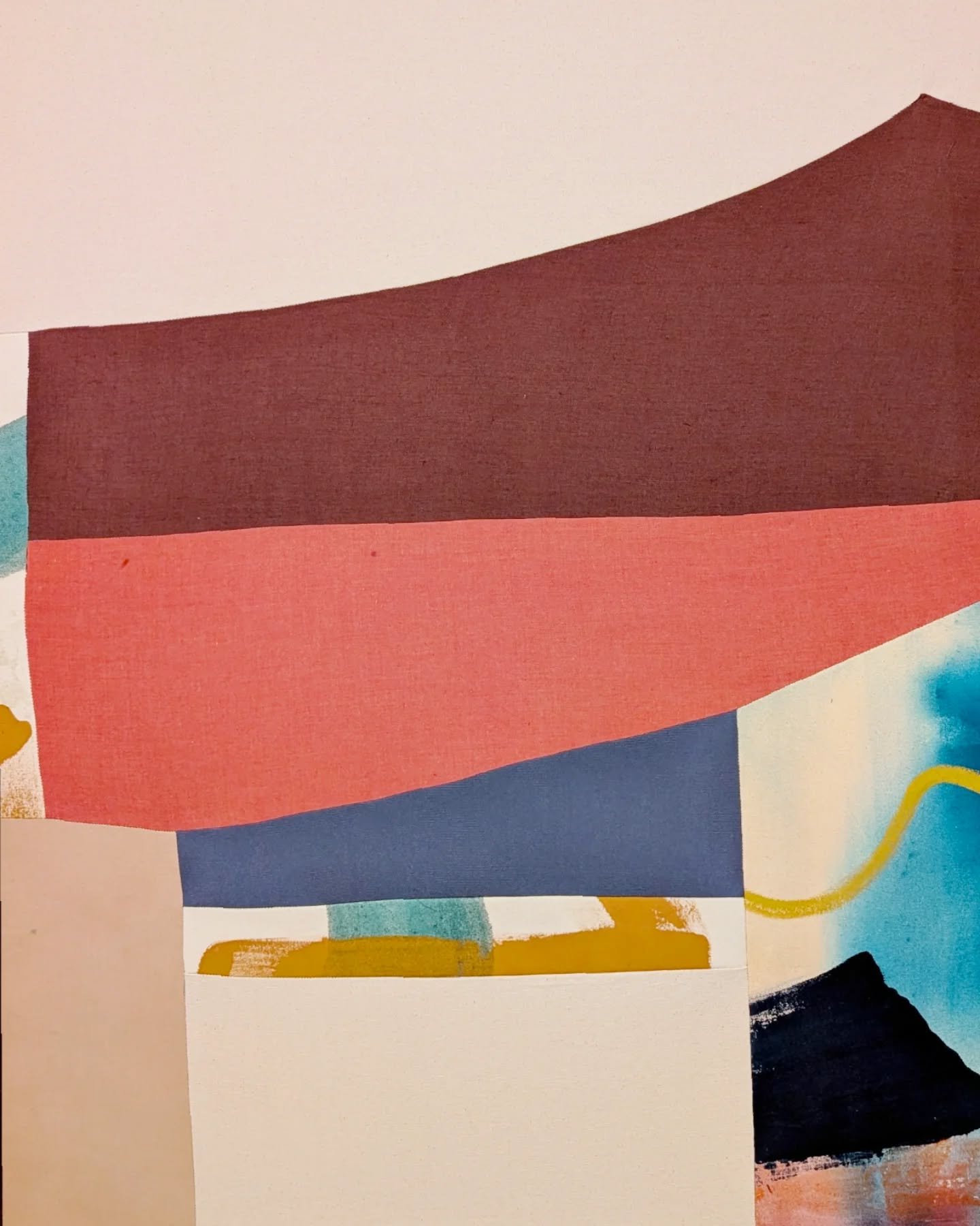 I made this piece at the start of this year, but I actually painted it in 2018 and 2020. The painted sections in this work both came from very experimental phases, which feels fitting right now as I'm doing a lot of experimenting and pushing my work 