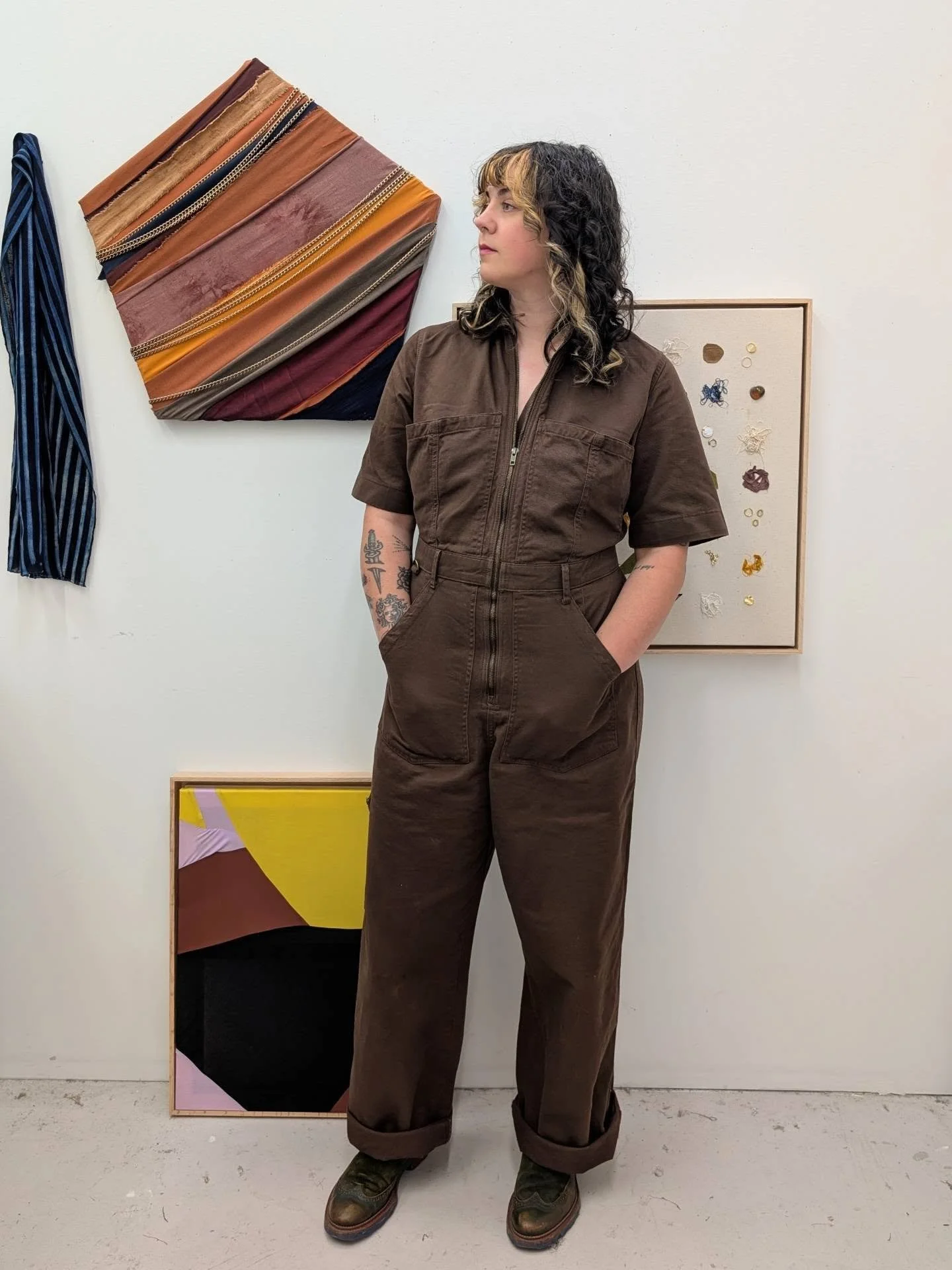 As we're leading up to the @loverstempo pop-up, I'm excited to be sharing some more details about the finished pieces I made using materials from their Full Circle Artist Program.&nbsp;

Starting with "That's A Wrap", this 24" x 18&quo