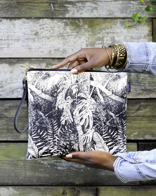 Printed Wild - Large Foldover Clutch