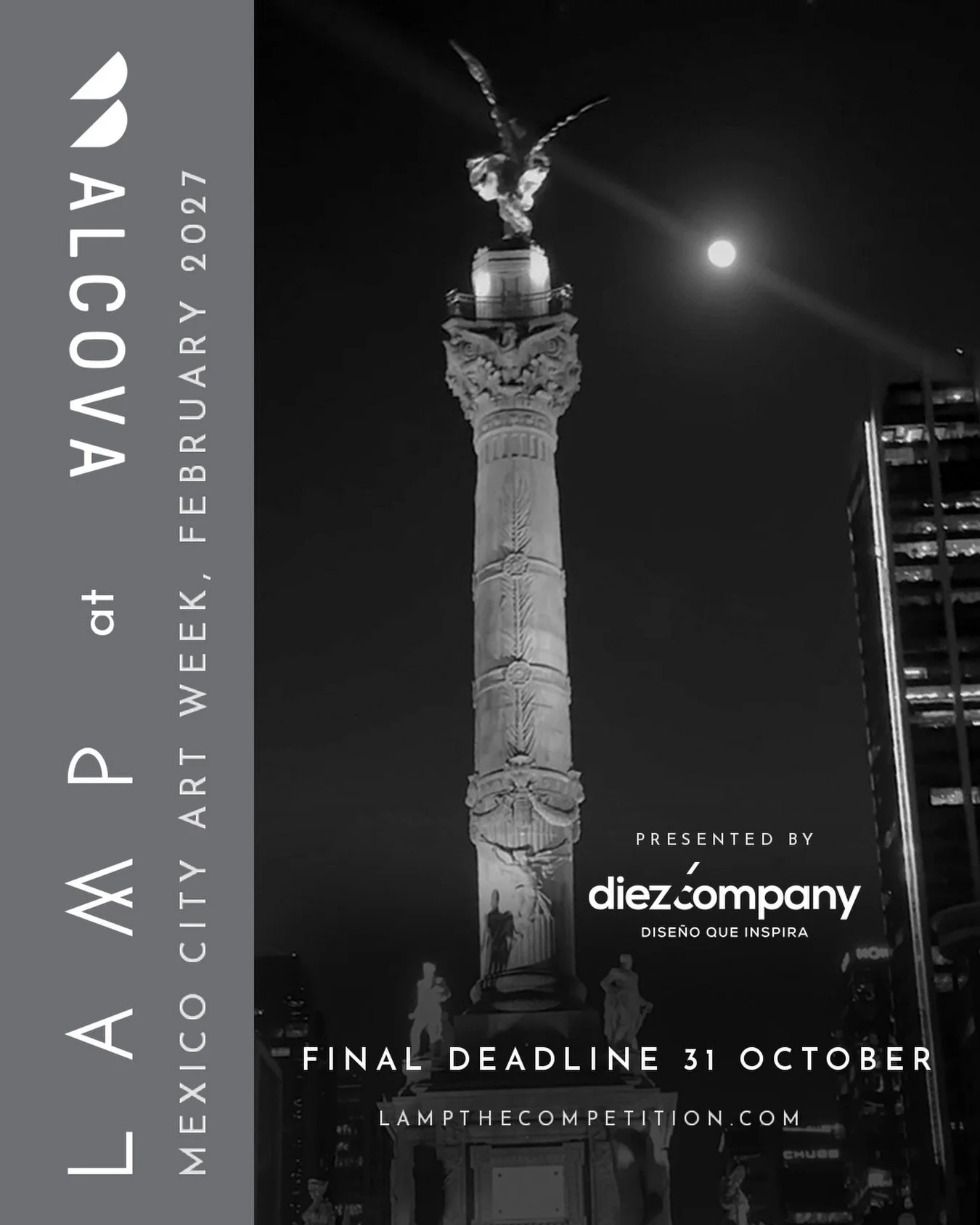 L A M P at Alcova Mexico City, Presented by Diez Company.

We are thrilled to announce that L A M P will present a selection of this year&rsquo;s entries at Alcova Mexico City during Art Week, February 2027.

Alcova founders Valentina Ciuffi and Jose