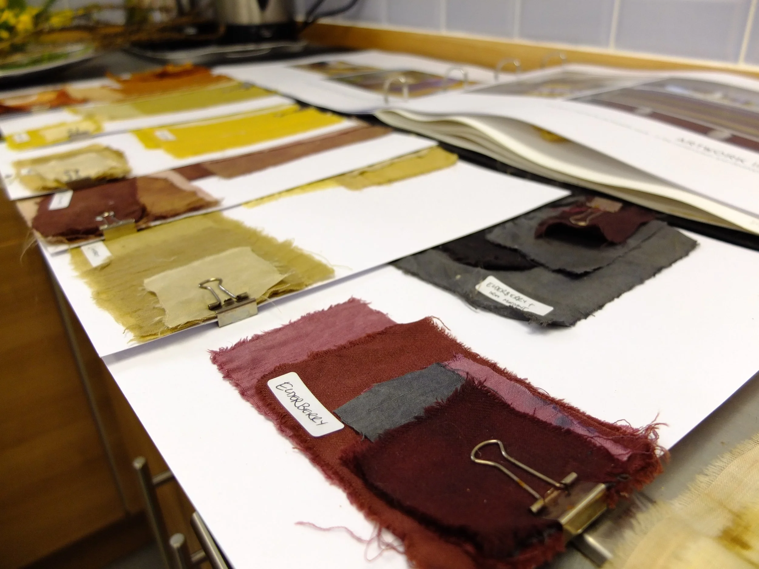Natural dye colour samples, Kathy Beckett (image: Ingrid Shearer)
