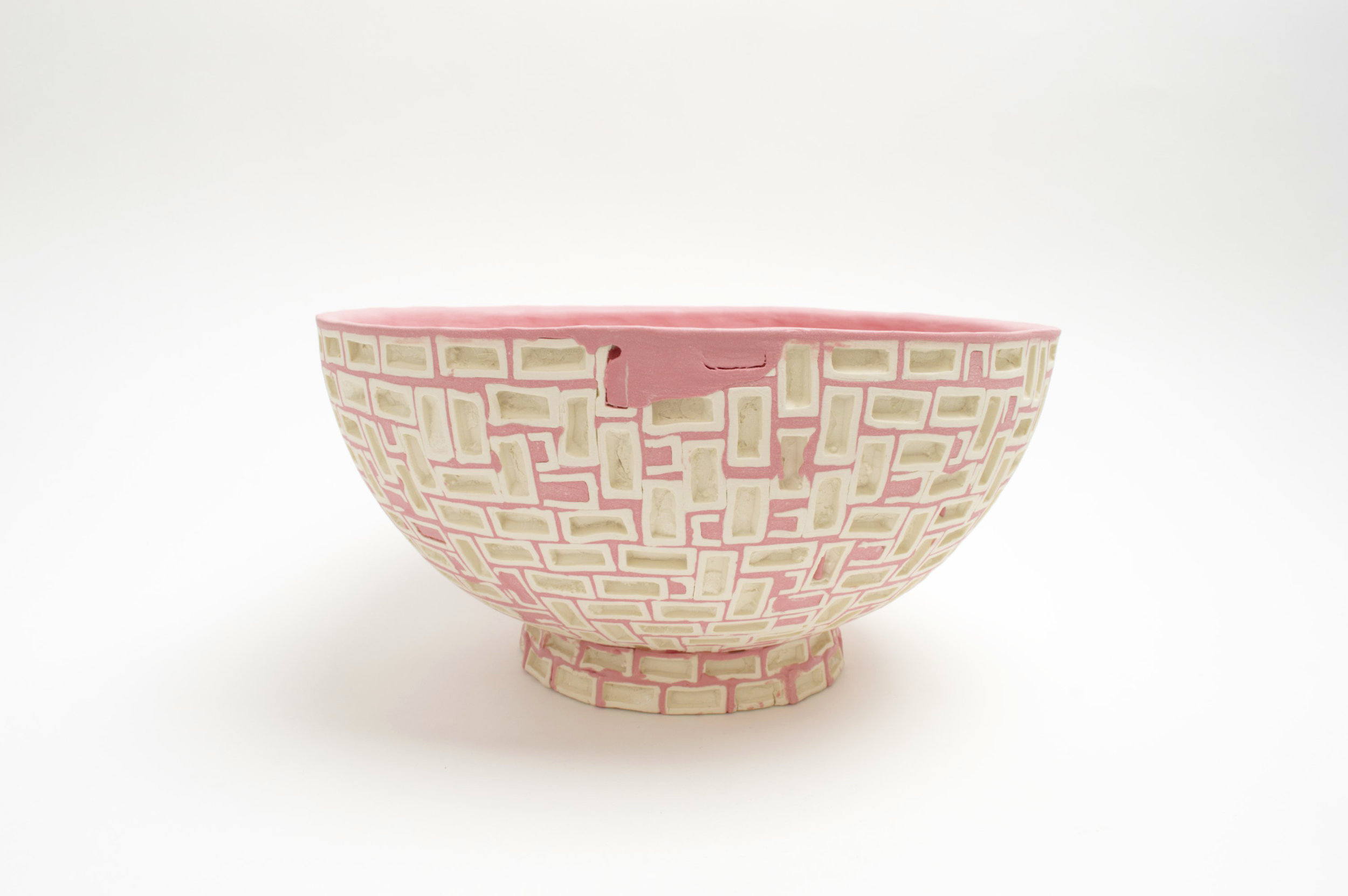 Mini-Brickware Bowl (Pink &amp; White)
