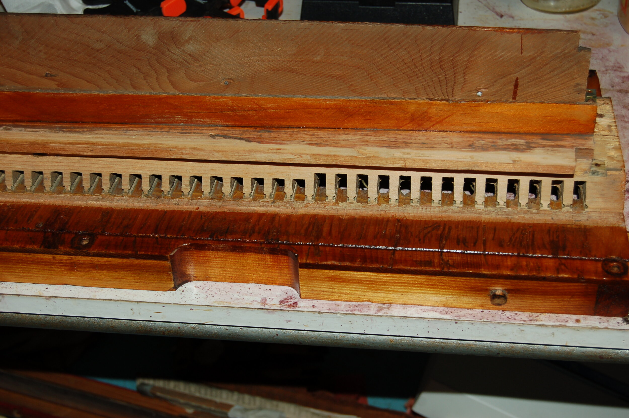  A sanding of the reed pan prepare it for a coat of shellac based sanding sealer 