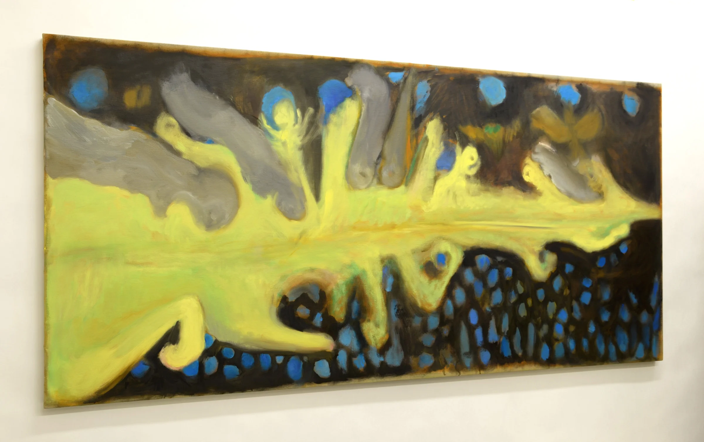 John Benicewicz. Planting Stars, 2017. Oil on linen, 34.25 by 71 inches. Left view.