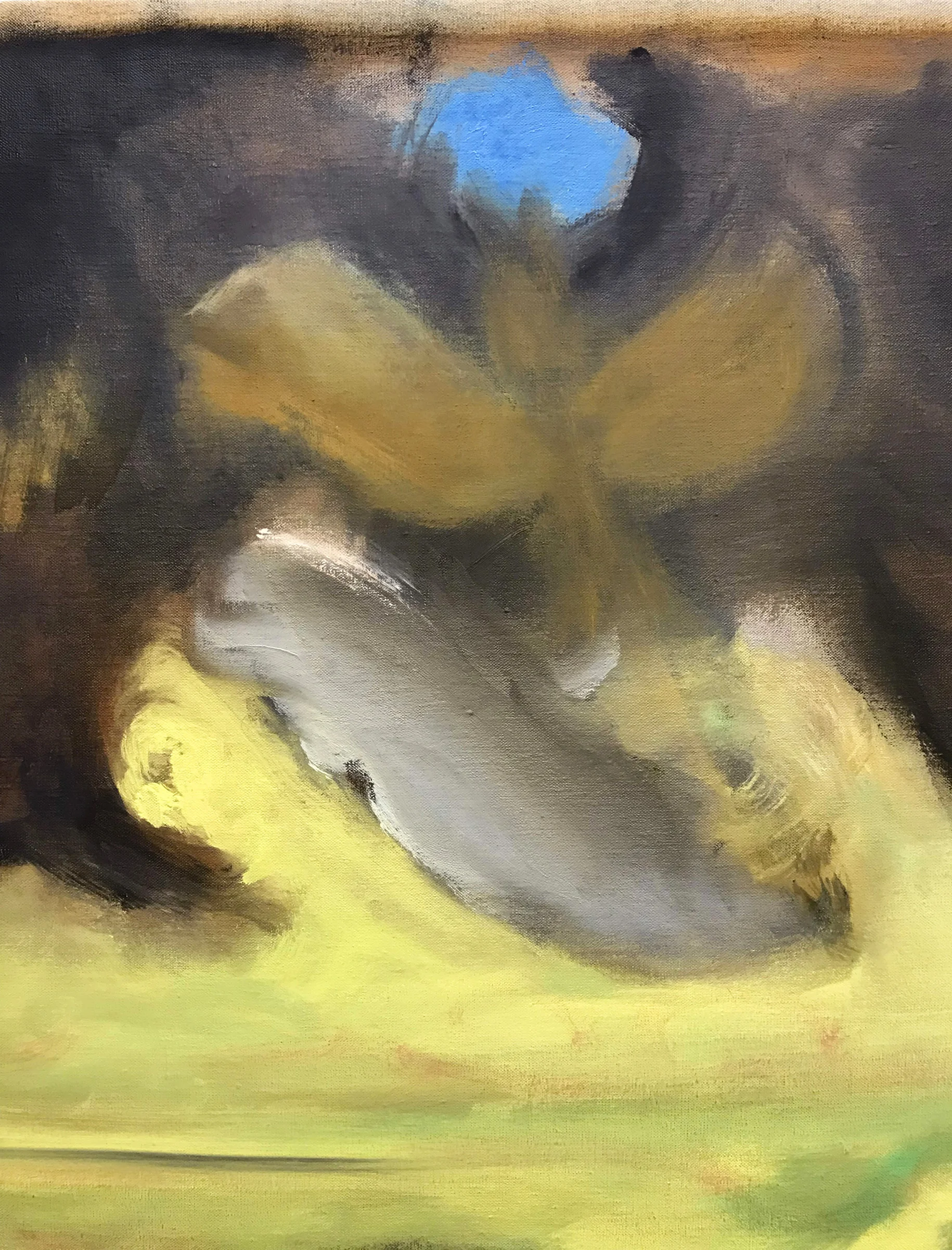 John Benicewicz. DETAIL of Planting Stars, 2017. Oil on linen, 34.25 by 71 inches.