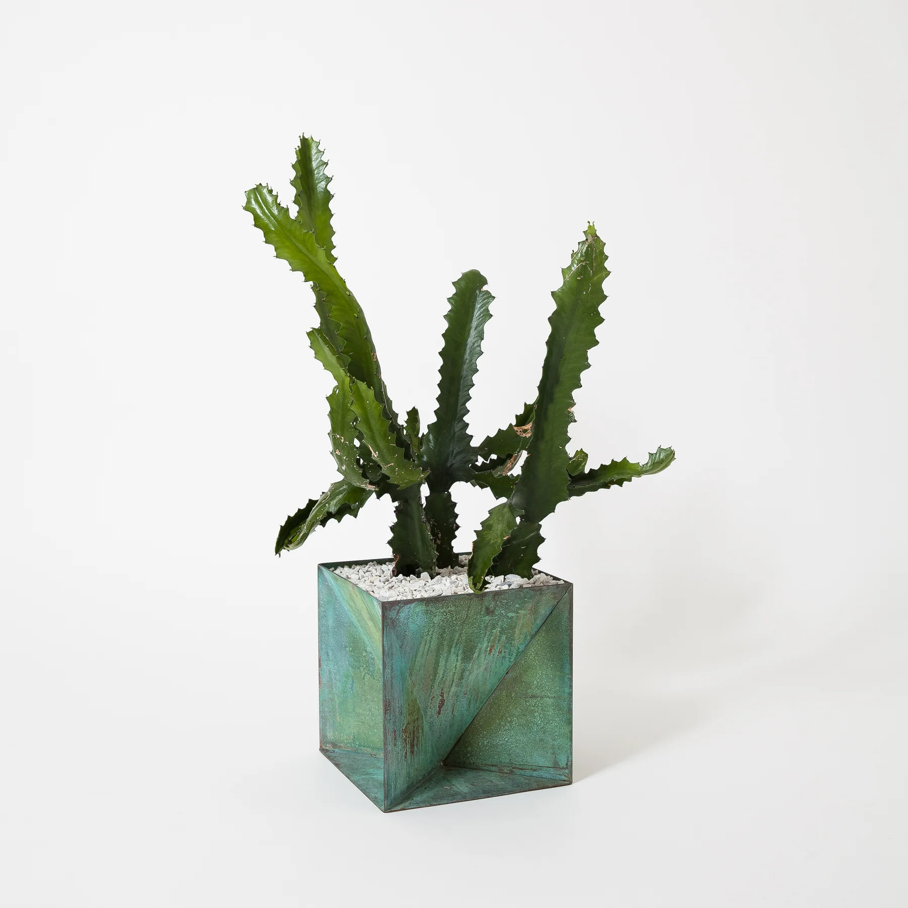 TJS copper origami planter with patina.jpg