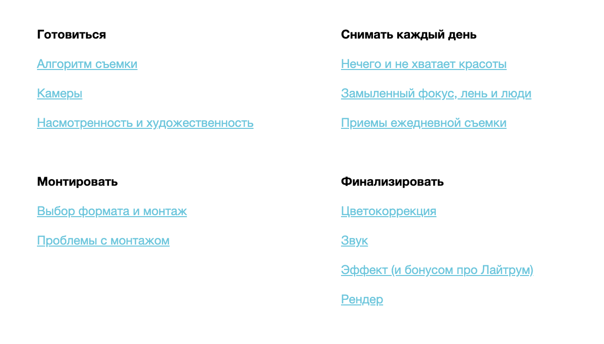 Темы всех 12 писем