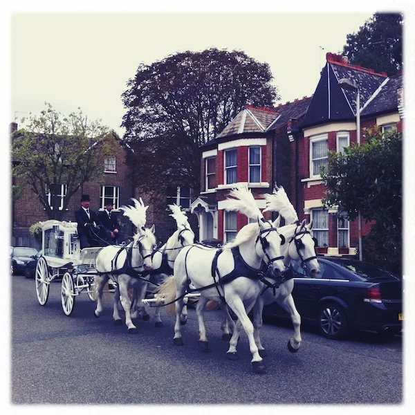 Victorian funeral horse and cart