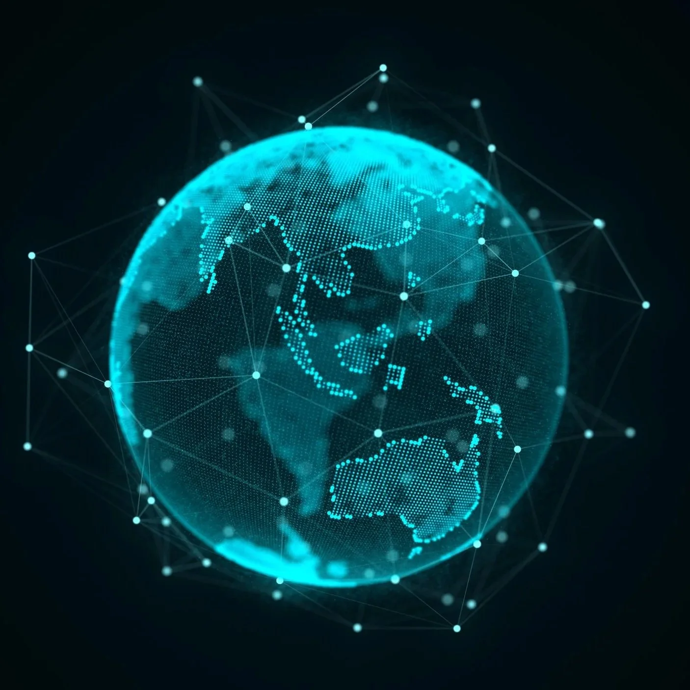 blue and black digitized globe