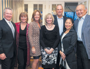 From L to R: Paul LaBarge (chair, TCT); Valerie Pringle (co-chair, TCT Foundation); Sandi Treliving; Mrs. Laureen Harper (TCT honorary campaign chair); Jim Treliving; Donette Chin-Loy; Raymond Chang. 