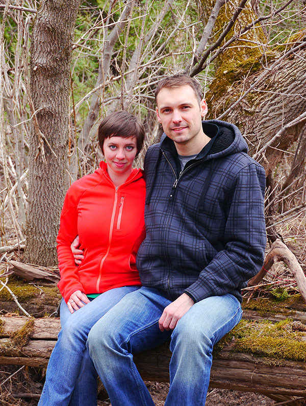 Oskar Nowicki and Sarah McCauley on the TCT near the village of Inglewood, Ontario.