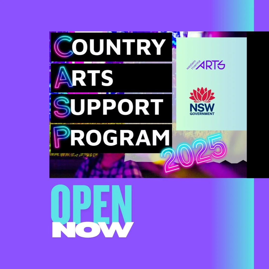 🚨 Opportunity Alert! 🚨
Western Riverina Arts Country Arts Support Program (CASP) grants are OPEN! 

CASP is an annual small grants program funded by @creatensw and guided by their Cultural Funding Program's objectives. Art Groups, Not-for-profit or