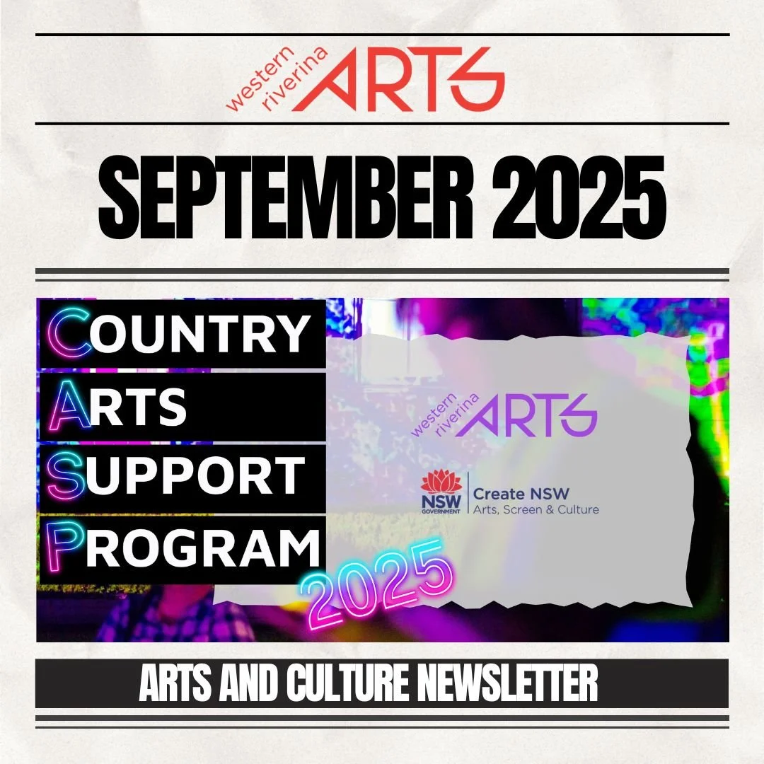 Get your guide to arts, culture &amp; creativity in the Western Riverina this September! Workshops, exhibits &amp; more&mdash;subscribe to our newsletter now.
👉 Link in our Bio
#WRANewsletter #OnShowRiverina #OpportunityAlert #CreativeRiverina
#Rive