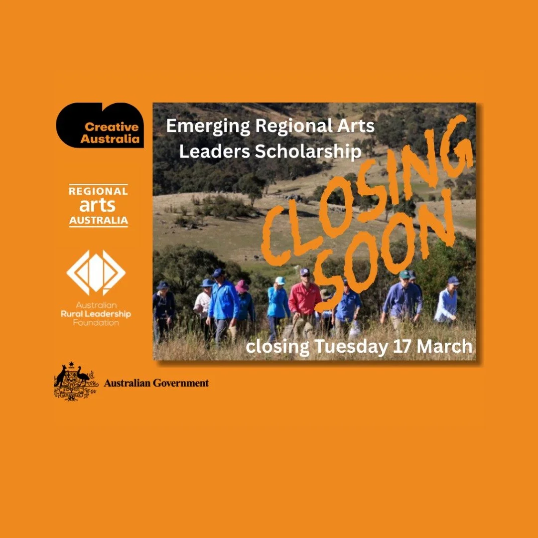 Are you an emerging artist or arts worker living regionally? 
Do you want inspire others to make positive change? 

Creative Australia is offering 8 scholarship and mentoring packages for those looking to grow their skills, confidence and networks. P