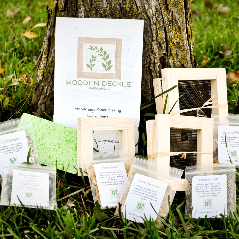 The Card and Gift Tag Paper Making Kit — Wooden Deckle Papermaking Kits And  Supplie