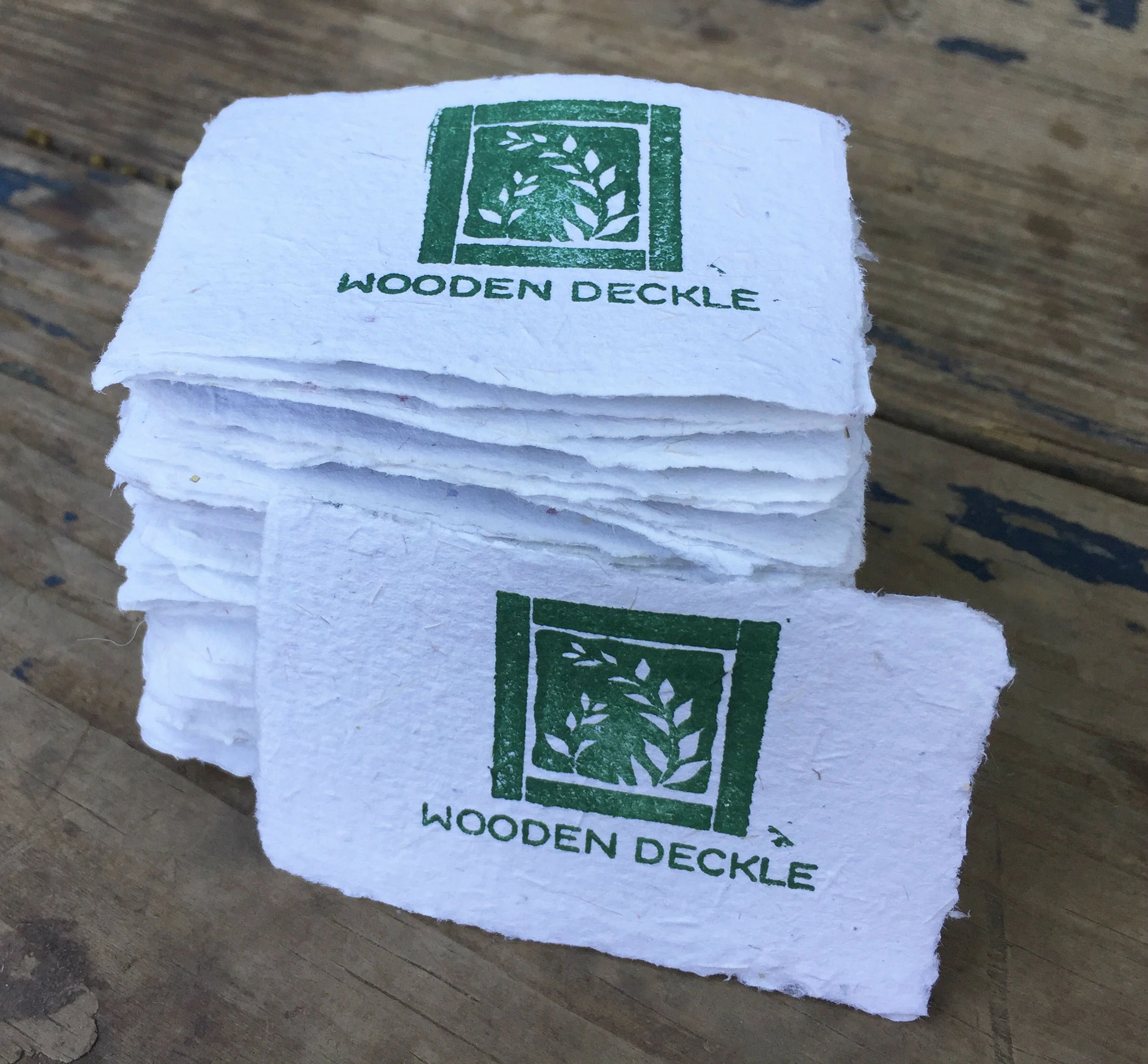 wooden deckle business cards