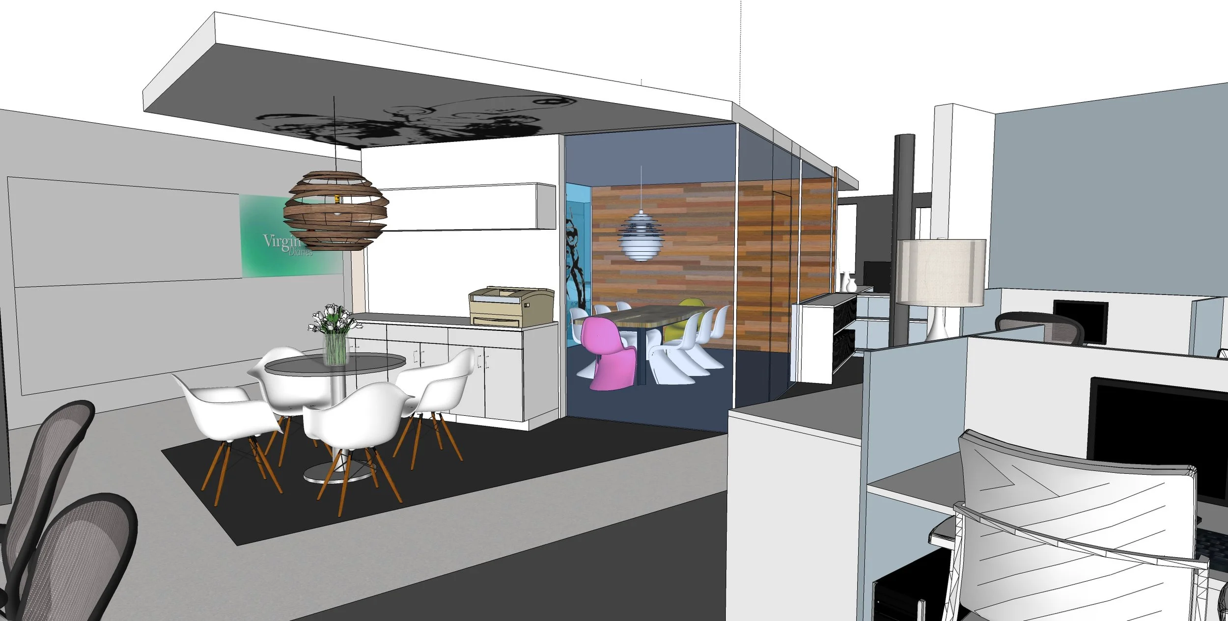 Meeting area/conference room beyond