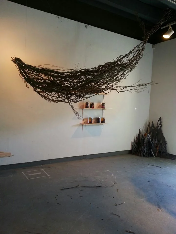 Hanging Willow Whale Installation (2013)