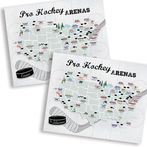 Custom NHL Hockey Arena Travel Map NEW Seattle Kraken Add 