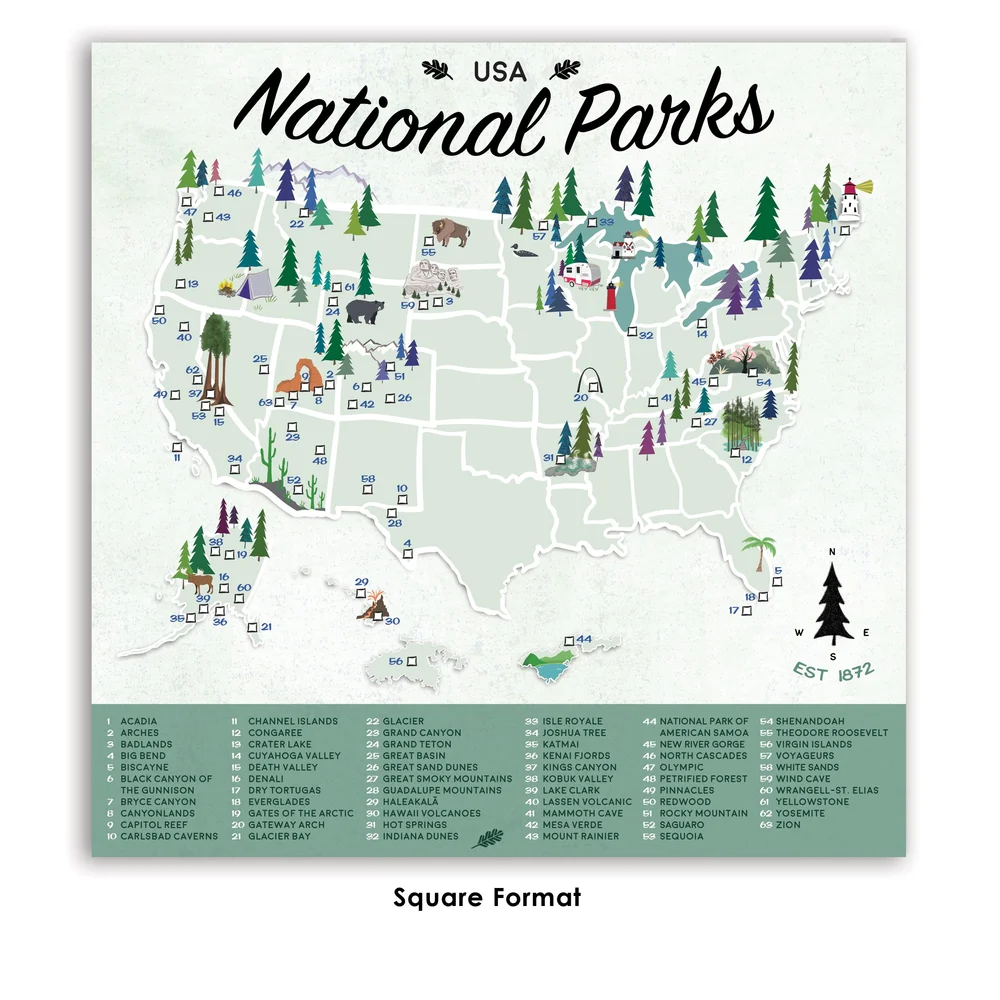The best National Park gift this season! Checkout our amazing National Park map with travel pins! — UUPP | Sec Map | Big Ten Map printable-national-parks-checklist-updated-with-new-river-gorge-r-nationalpark