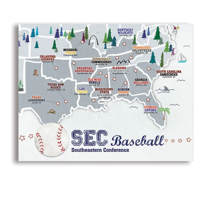 SEC College Baseball Stadium Map — UUPP | Sec Map | Big Ten Map