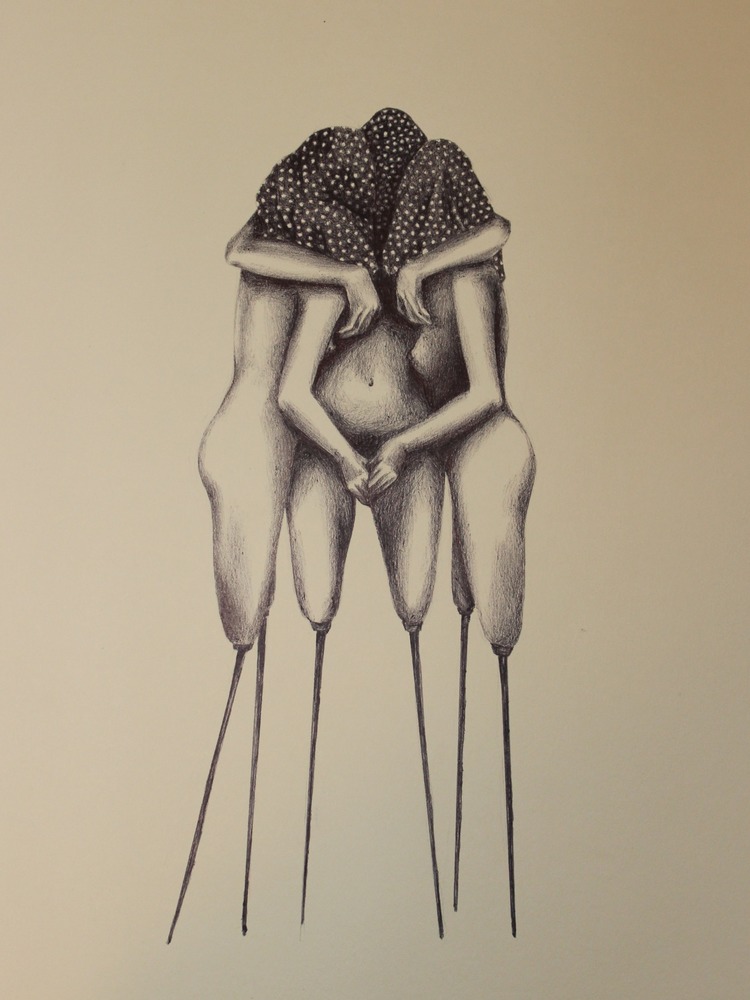 Divine Trinity, Ink on Paper by Nico Mazza.