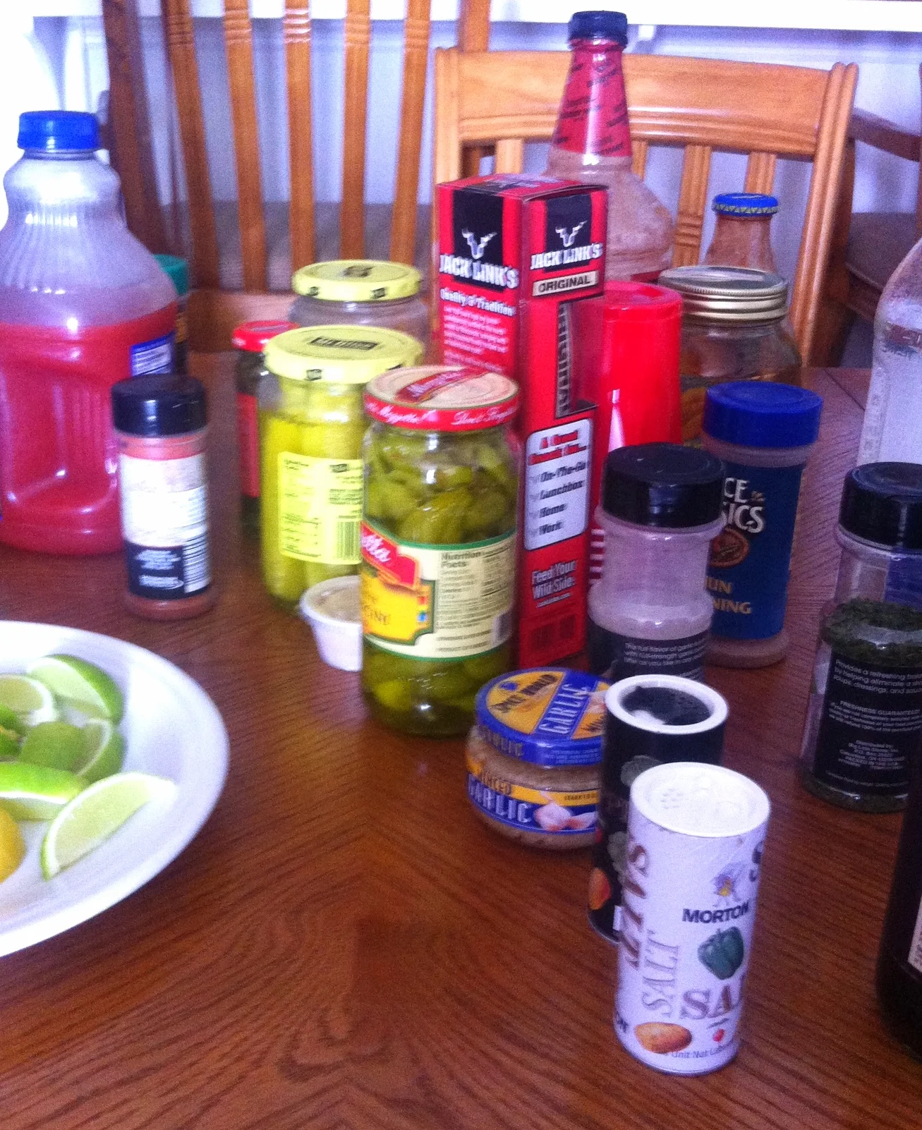 some of the bloody mary ingredient options 
