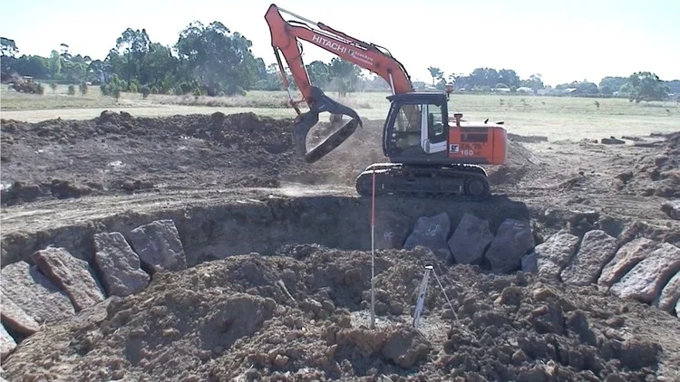 Lining the pond