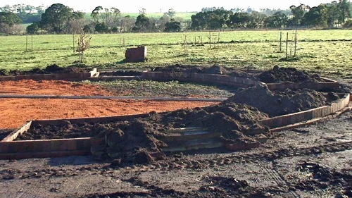 Filling with topsoil