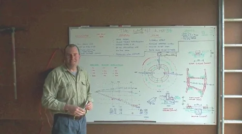 James and his trusty whiteboard planning the "Pivot"