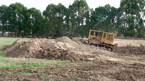 Creating the dam next to the CFA