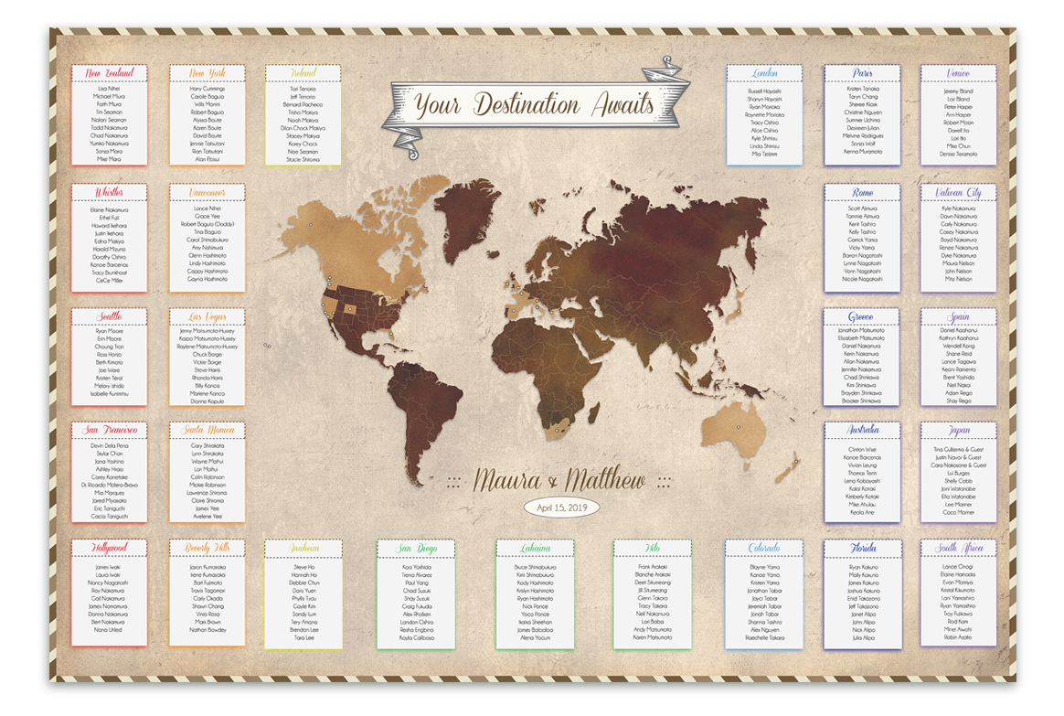 Map Seating Chart Wedding