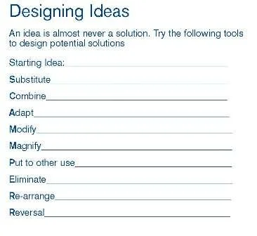 Use SCAMMPERR to help design potential solutions