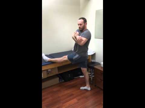 Standing Hamstring with Posterior Capsule Stretch and Thoracic Mobilization