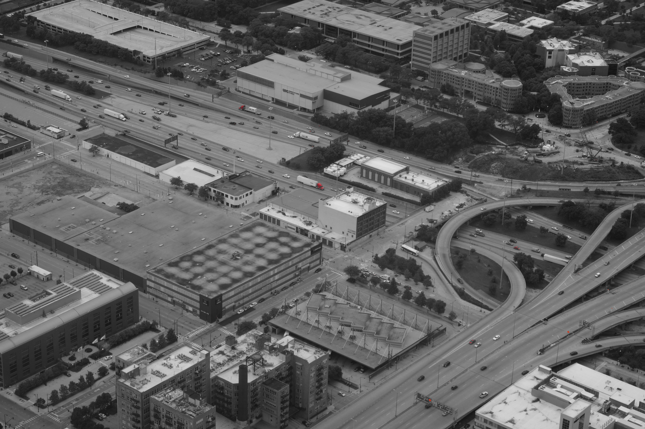 Chicago Interstate 55 Circle B&W