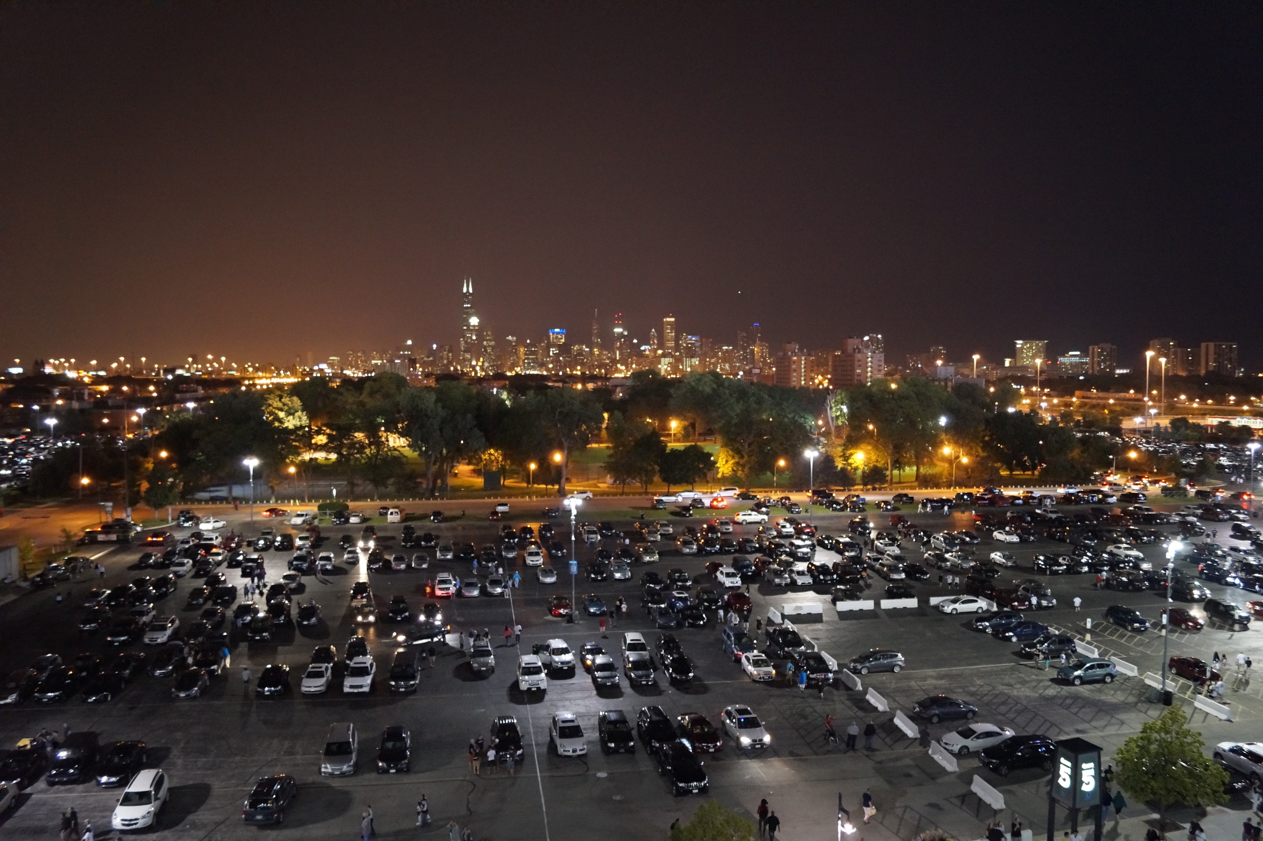 U.S. Cellular Field Parking Lot At Night