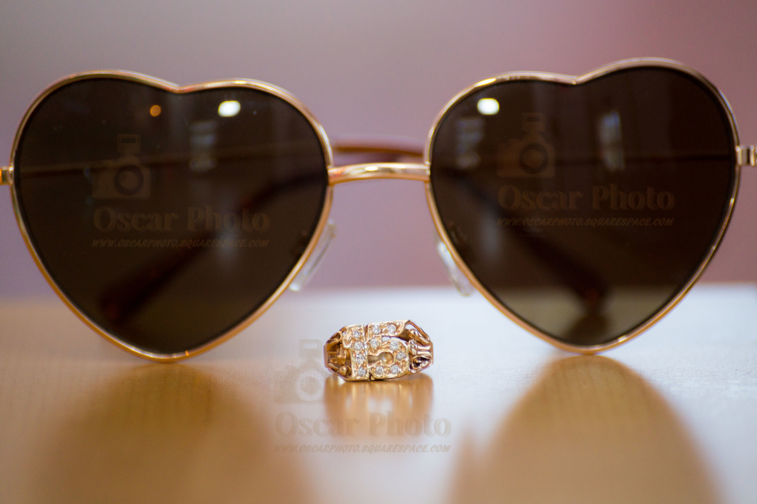 Sunglasses and a ring for a Quinceañera