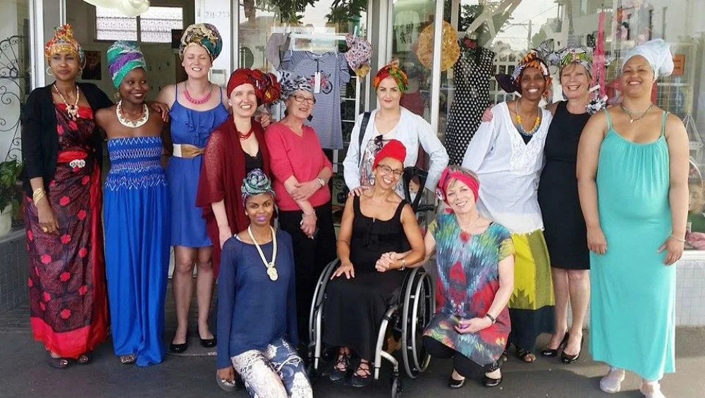 A photoshoot session with participants who attended our headwrapping workshop in Melbourne.