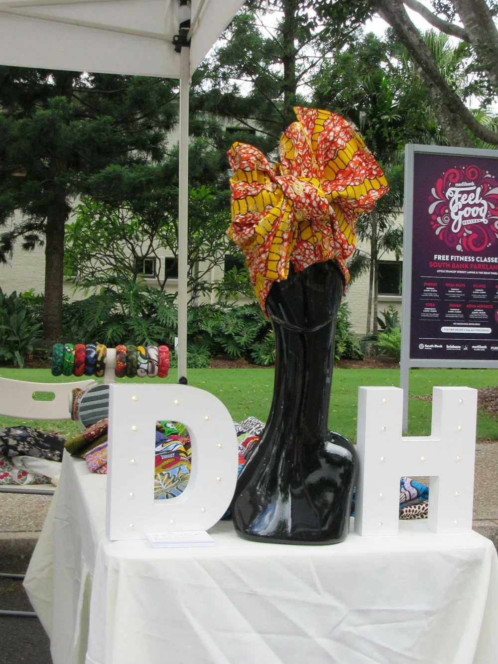 Our display at one of our recent market appearances with the Young Designers Markets.