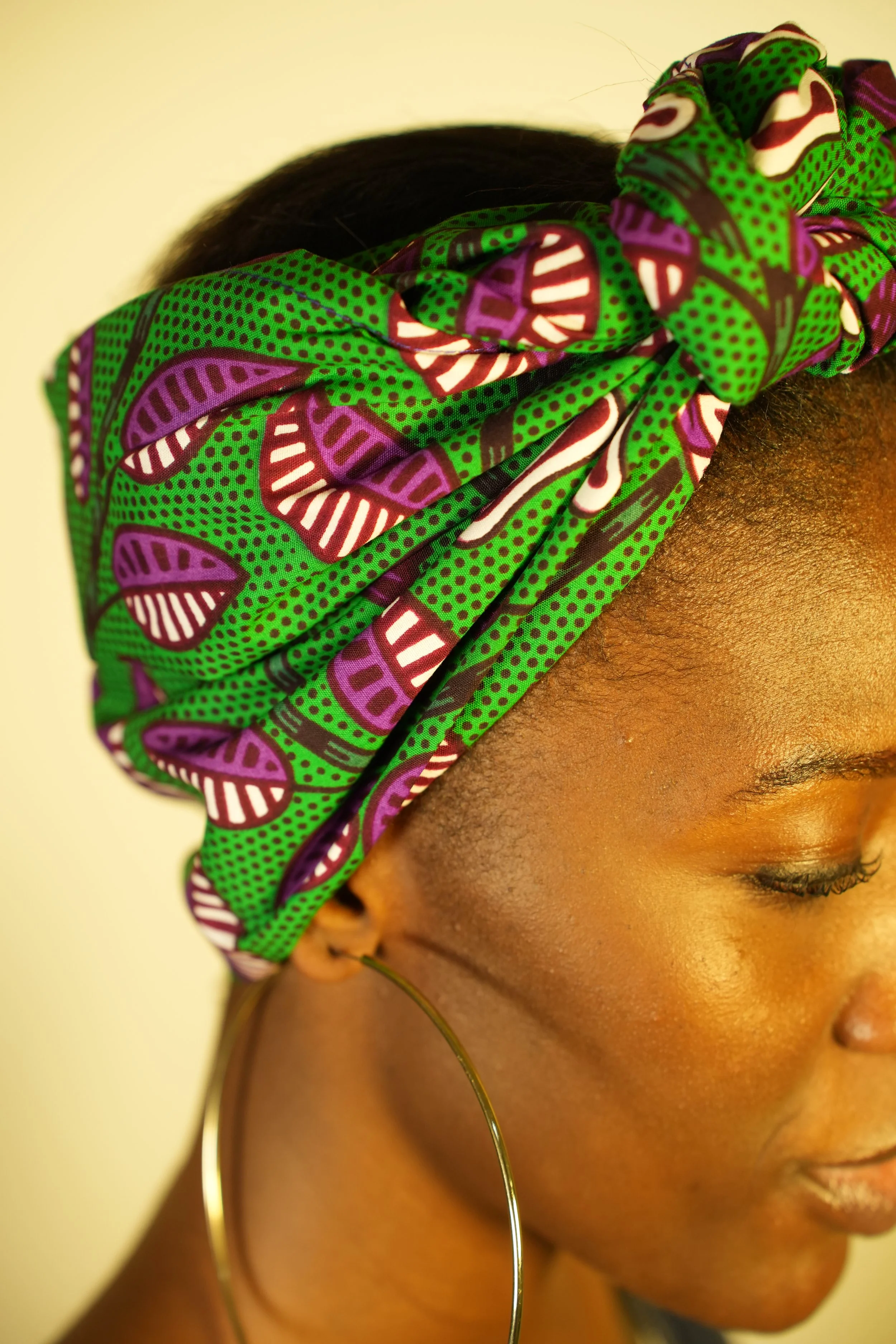 Close up of headwrap