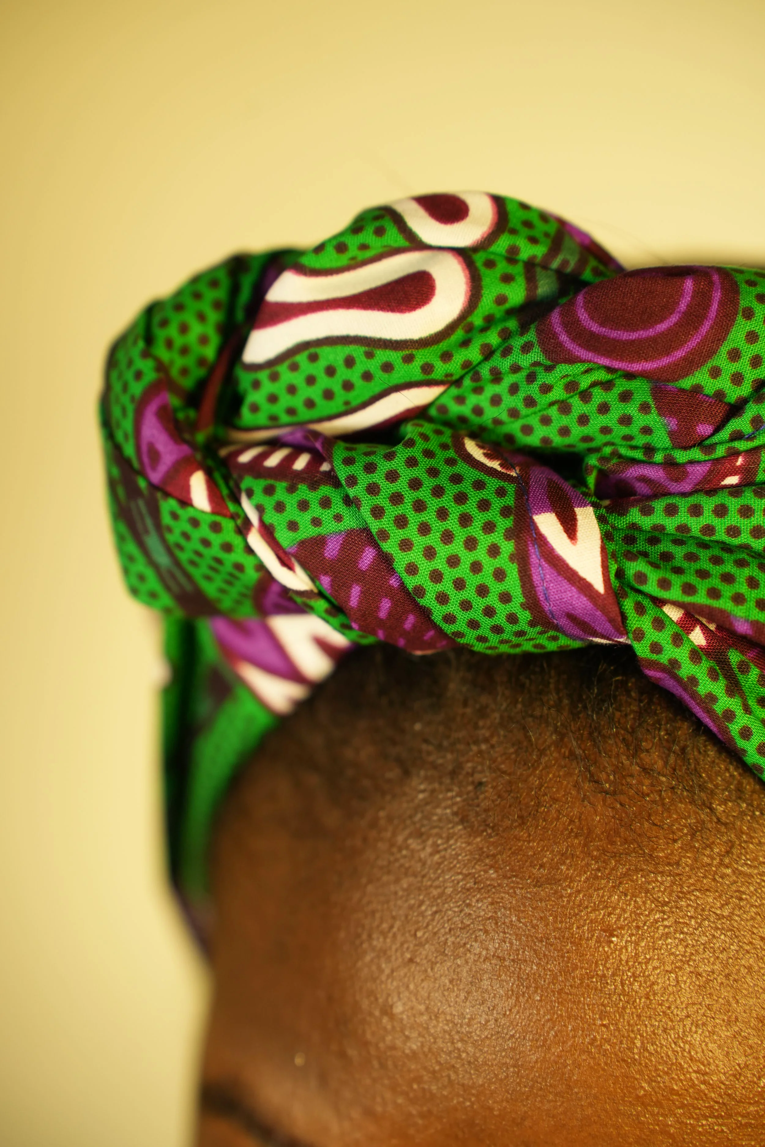 Close up of headwrap
