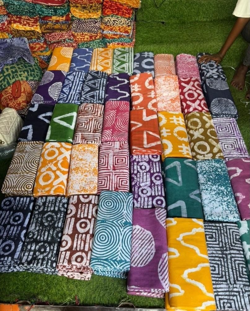 Fabric after the dyeing process