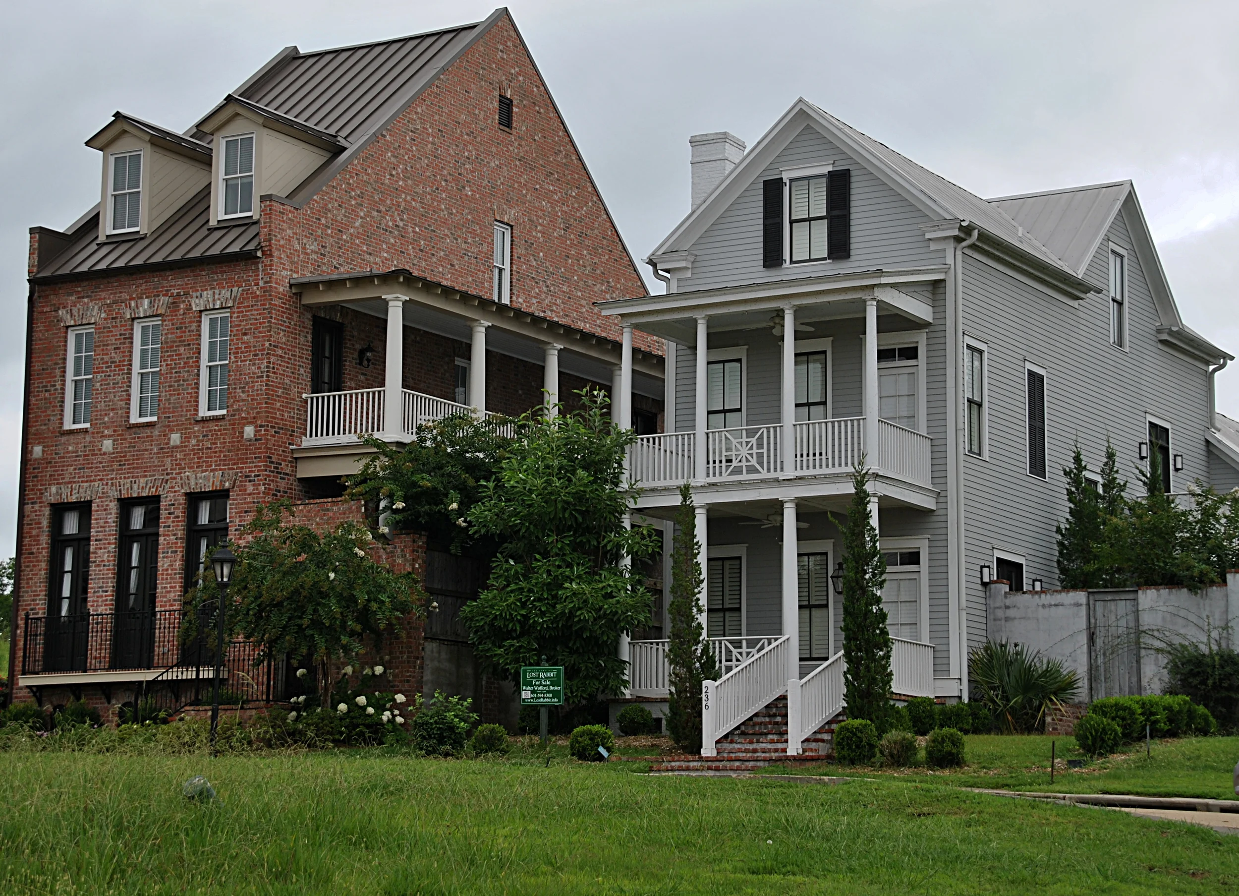 Uncut lawns, crowded spaces, building vertically with the lack of available space.