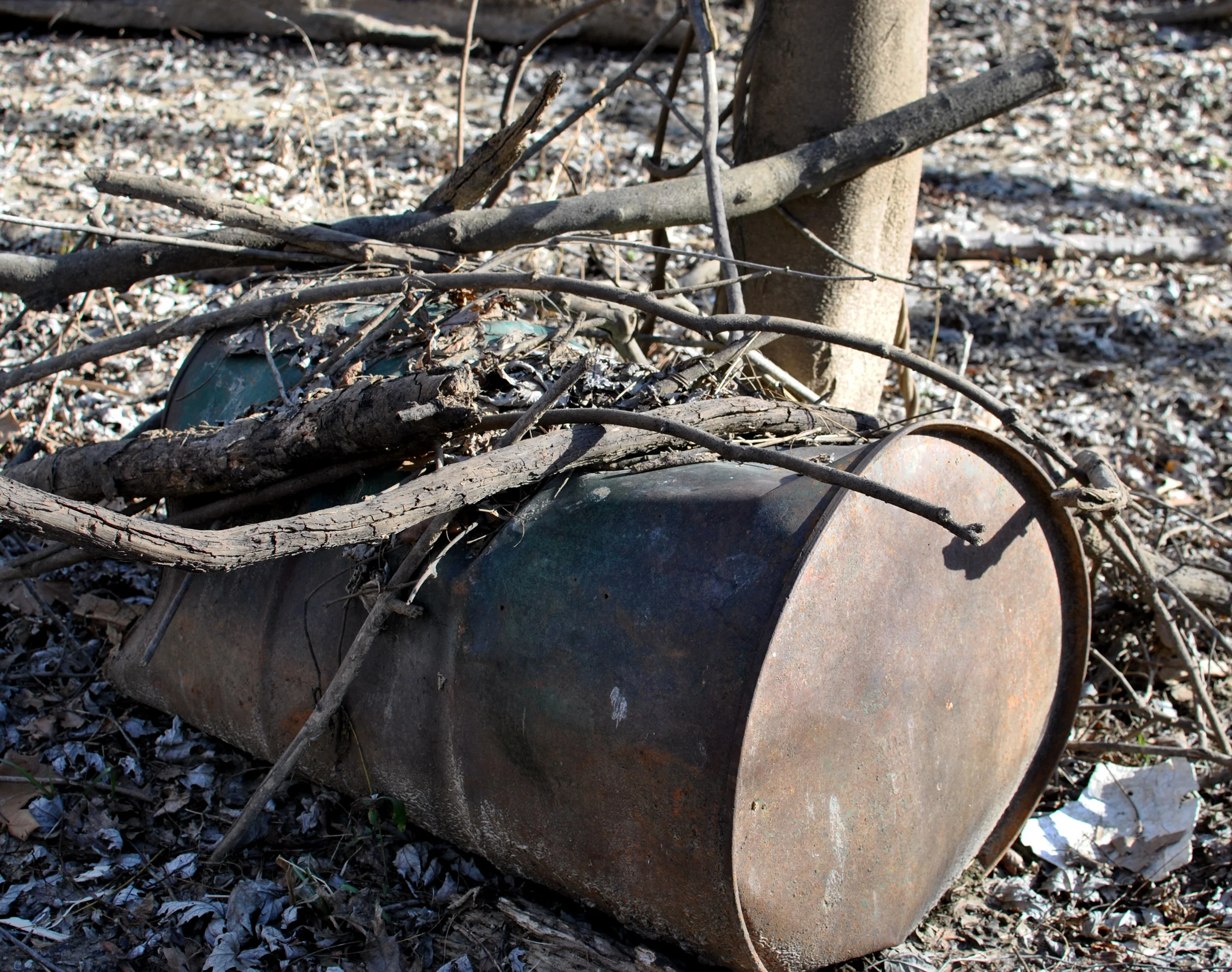 We tried to burn this barrel, but my compatriots didn't quite understand fire-building technology.