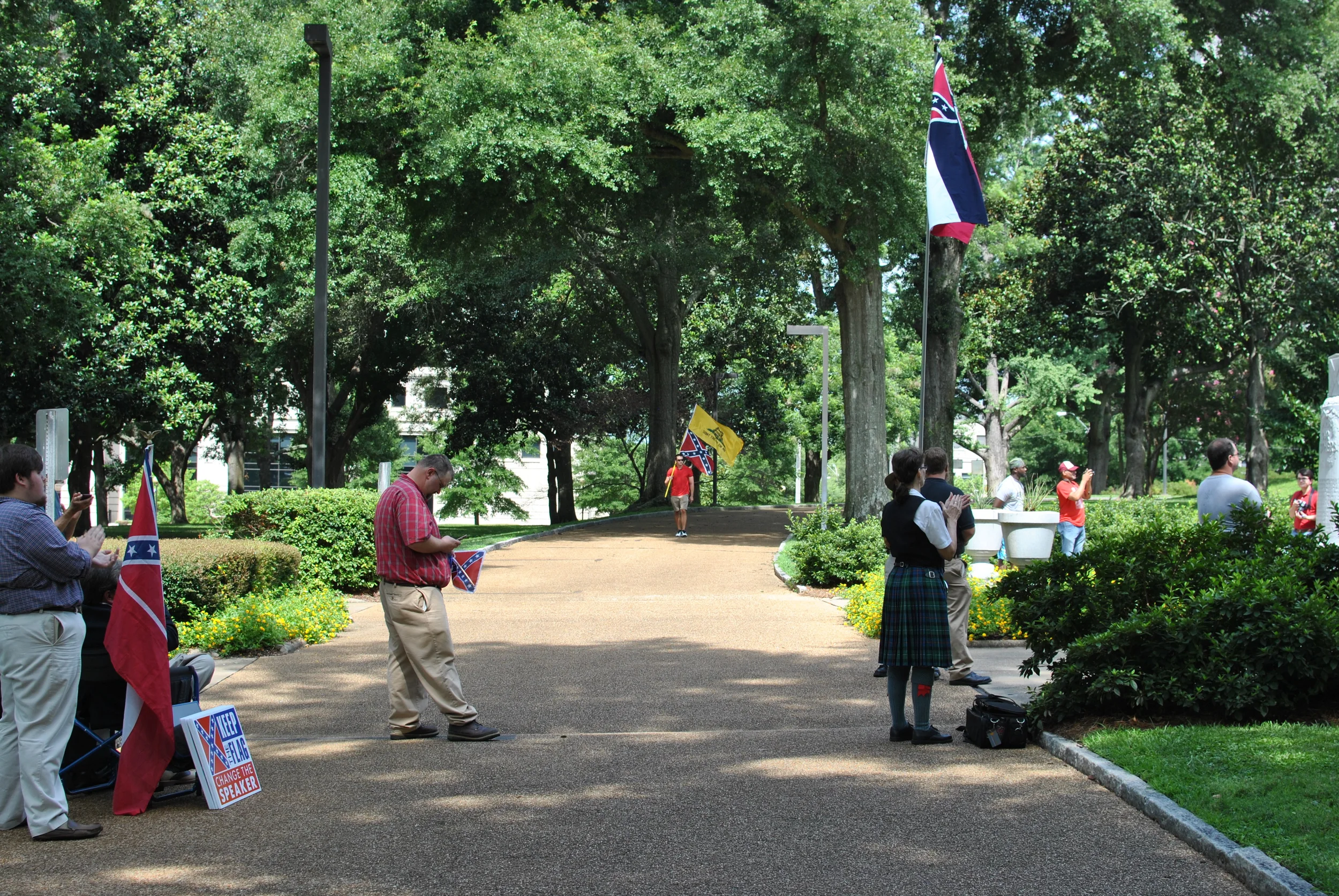 "I DIDN'T KNOW WHICH ONE TO BRING SO I BROUGHT ALL MY FLAGS!"