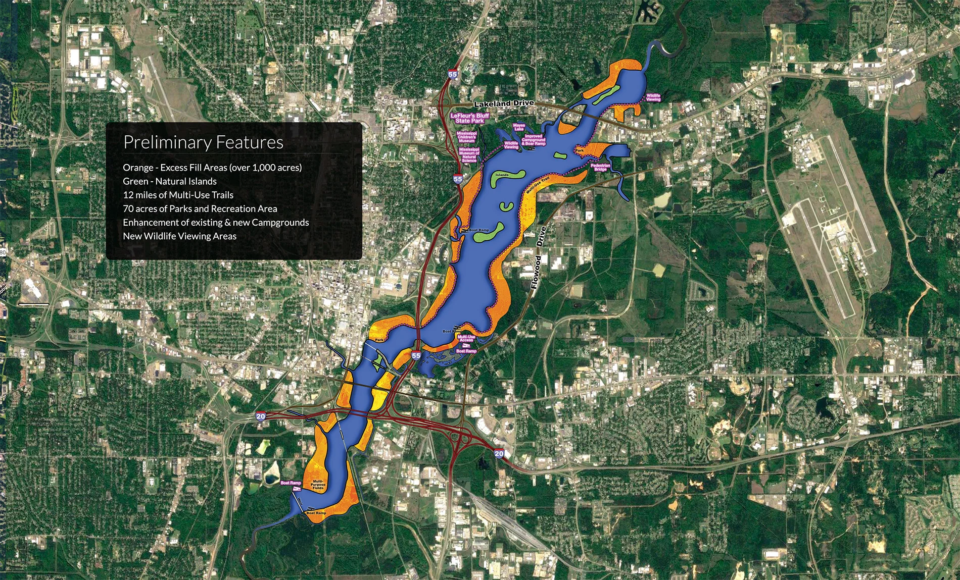 One Lake Plan image provided by Hinds Rankin Pearl River Drainage Control District