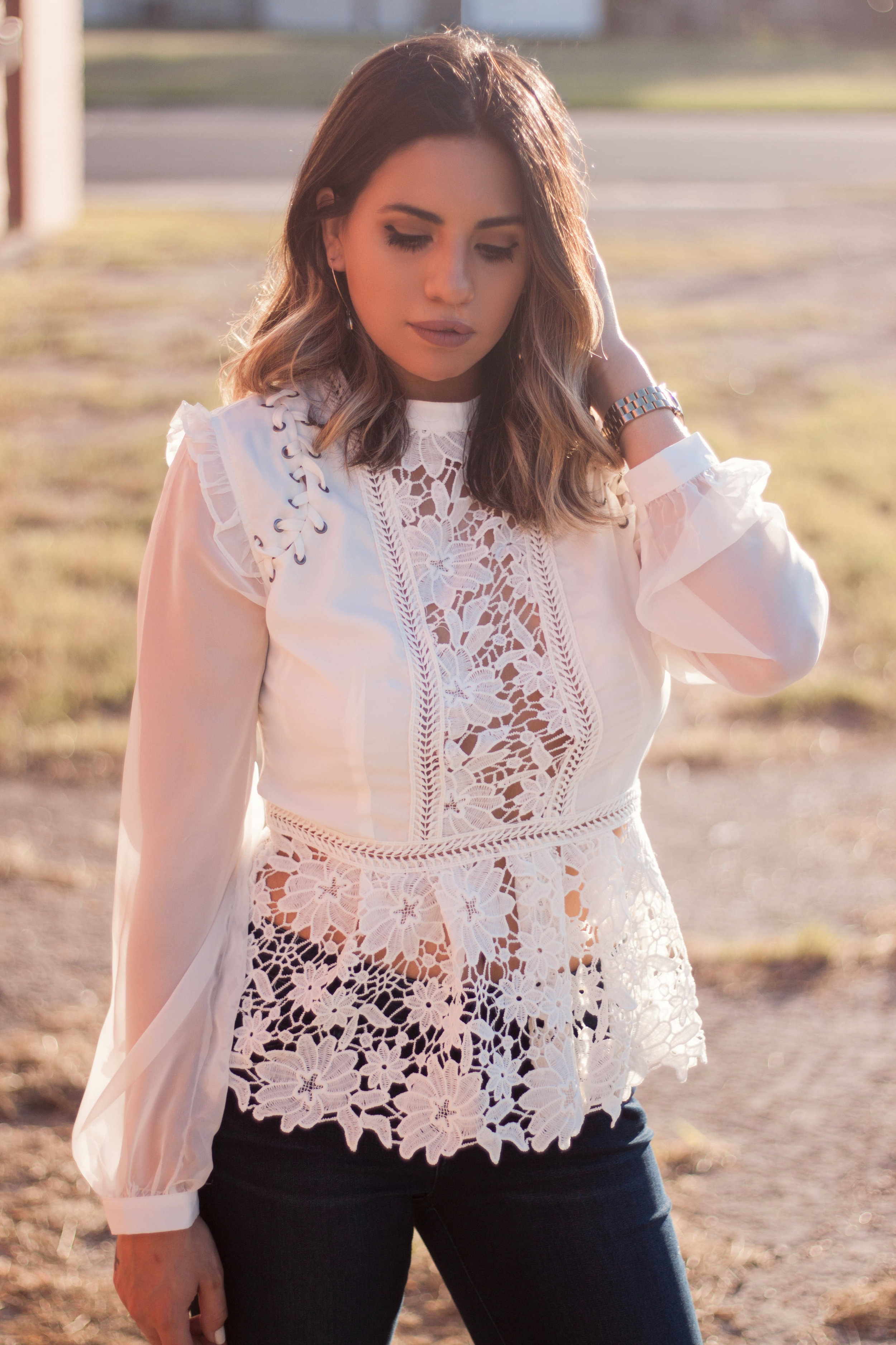 White Eyelet Blouse